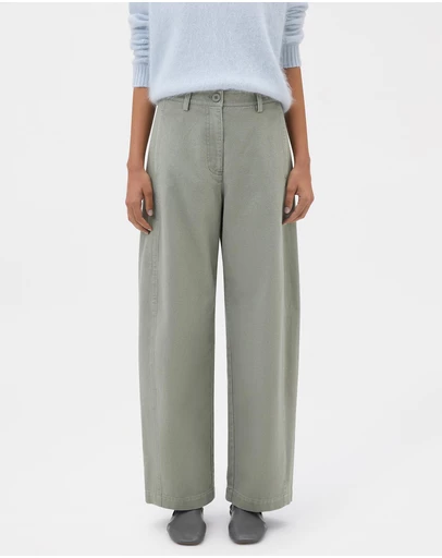 Oroton - Barrel Twill Leg Pants