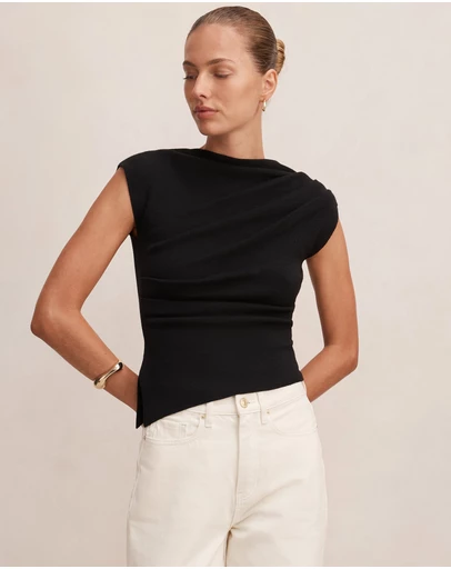 Forever New - Eleni Asymmetric Knitted Top