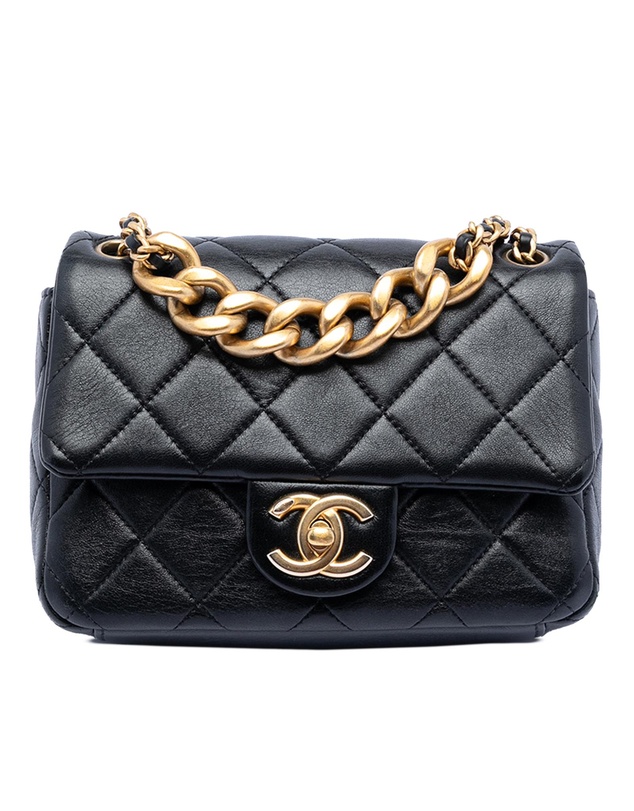 Pre-Loved by Azura Reborn - Pre-Loved Mini CC Quilted Calfskin Multi Chain Single Flap