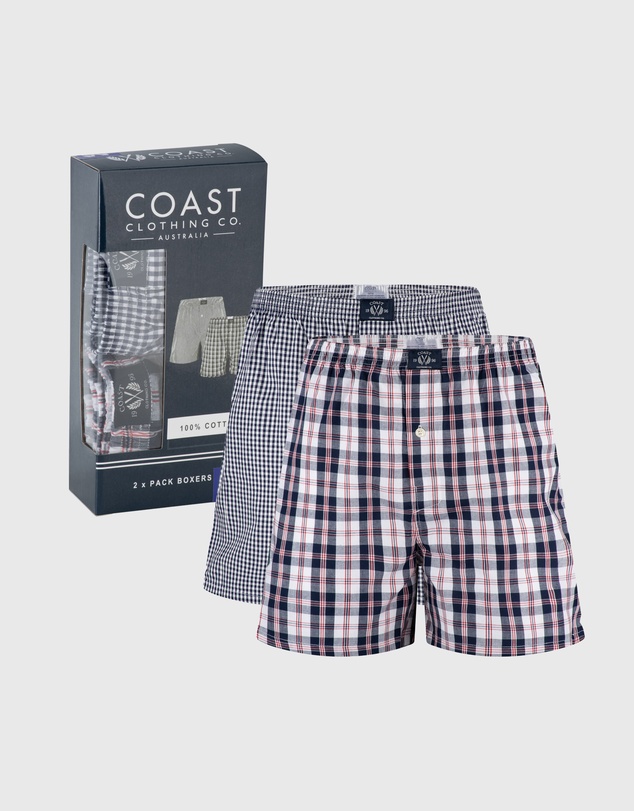 Coast Clothing - Grey 2 Pack Woven Boxers