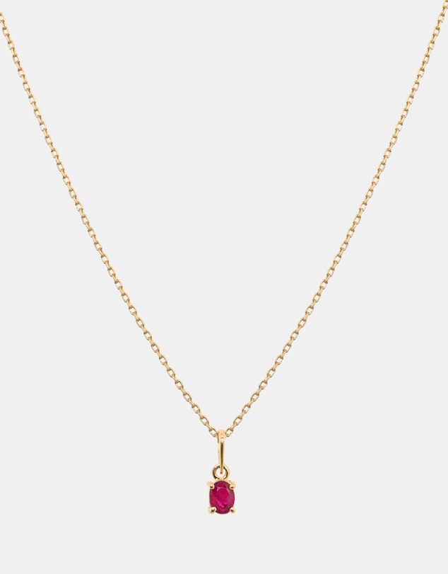 Luna Rae - Solid Gold - Ruby Necklace