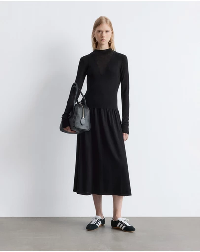 & Other Stories - Knitted Mock-Neck Midi Dress