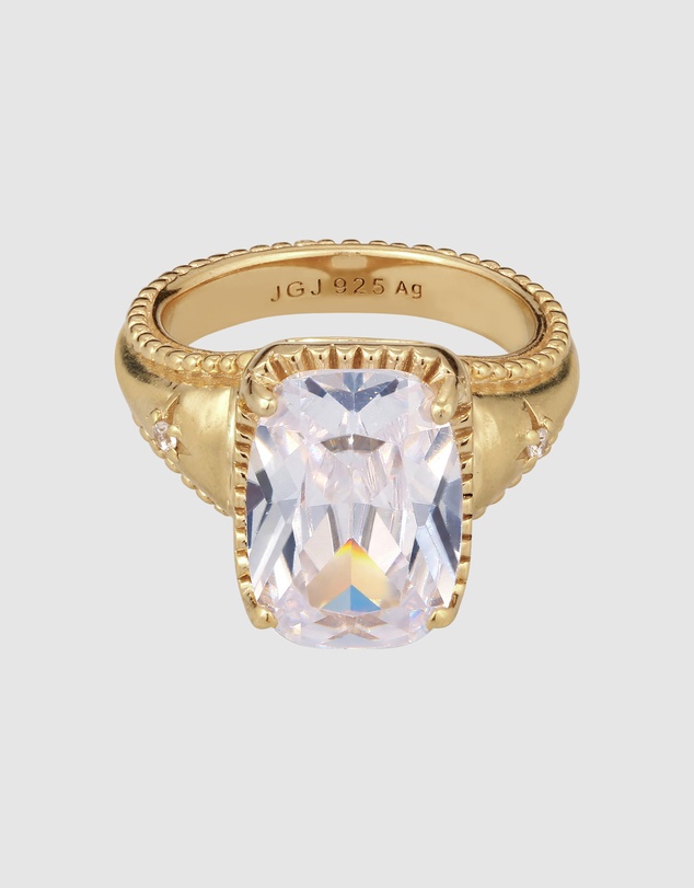 Elli Jewelry - Ring Zirconia 925 Sterling Silver Gold-Plated