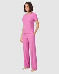 DKNY - Jacquard Logo Terry Short Sleeve T-Shirt & Pant Long Pyjama Set