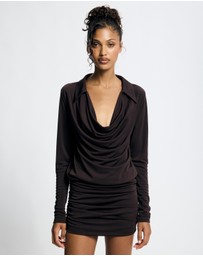 Lover - Bianca Plunge Mini Dress