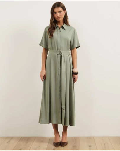 Atmos&Here - Harriet Viscose Twill Midi Dress