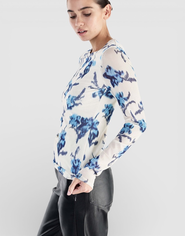 rag & bone - Yana Printed Mesh Long Sleeve Tee