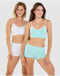Billet Doux - Zen Attitude Crop Top Style Wirefree Bralette - 2 Pack