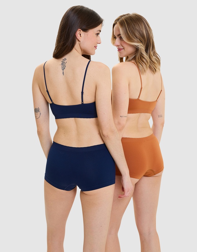 Billet Doux - Zen Attitude Crop Top Style Wirefree Bralette - 2 Pack