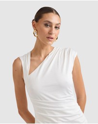 Honey and Beau - Lorena Asymmetrical Jersey Top