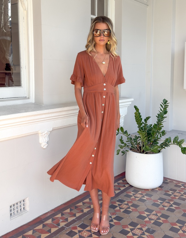 Esther & Co - Korbela Dress - Rust