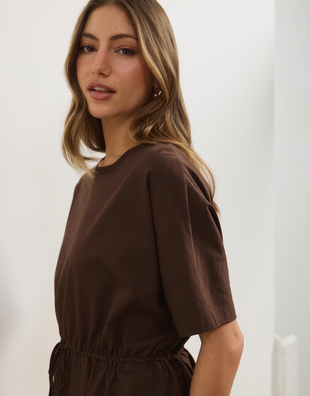 Atmos&Here - Hallie Cinched Tie Waist Tee