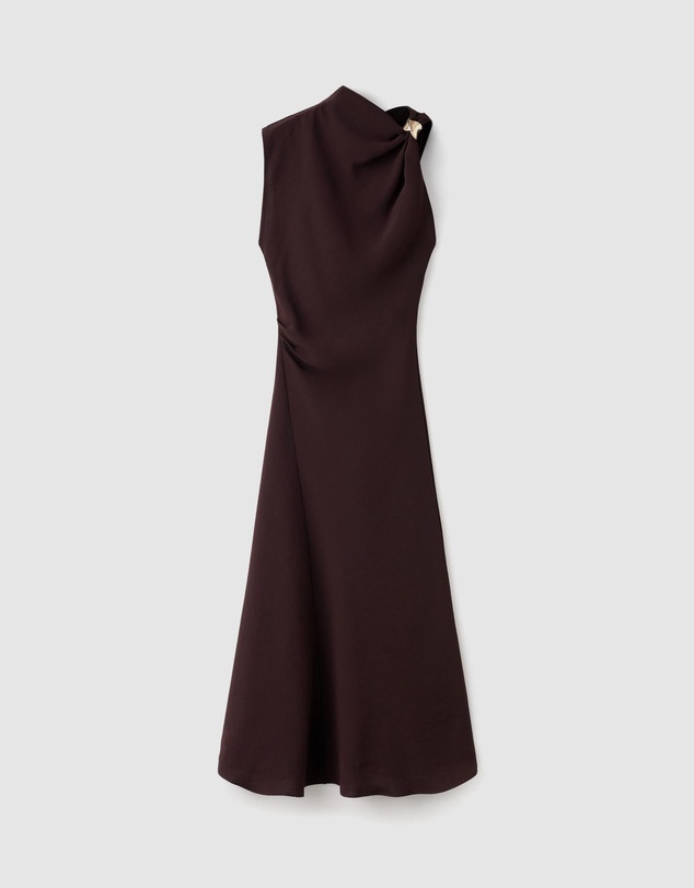 M.N.G - Dress With Asymmetrical Neck And Metallic Detail