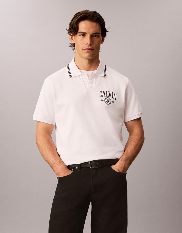 Calvin Klein Jeans - Open Collar Pique Graphic Polo