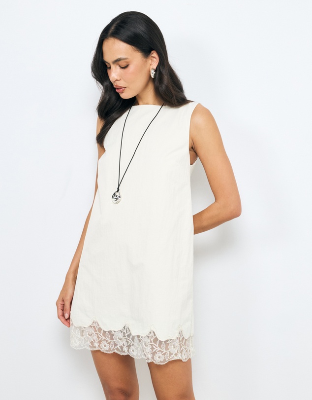 AERE - Alina Lace Trim Mini Dress
