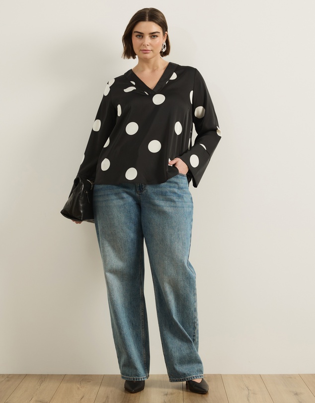 Atmos&Here Curvy - Nara Polka Dot Blouse