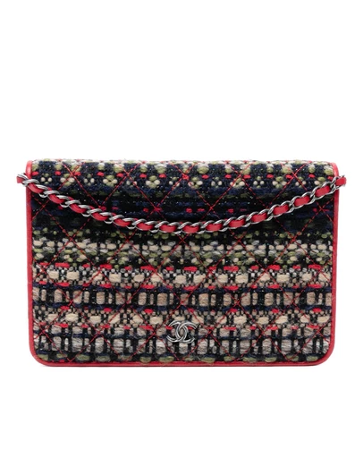 Pre-Loved by Azura Reborn - Pre-Loved CC Quilted Tweed Wallet On Chain