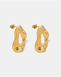Zoe Olivia - Waterproof Opaline Hammered Stud Earrings