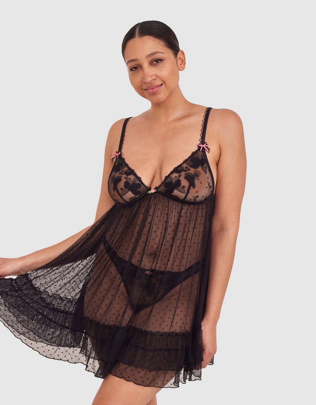 Bras N Things - Enchanted Desdemona Babydoll - Black