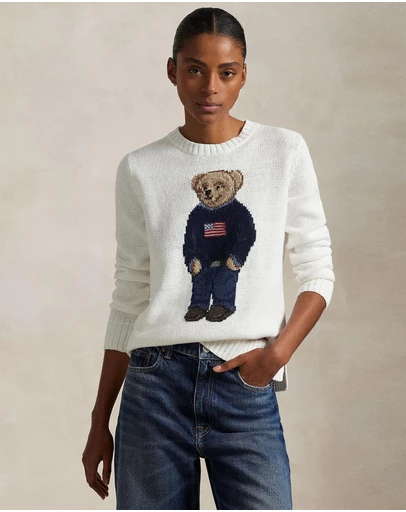 Polo Ralph Lauren - Polo Bear Linen-Cotton Crewneck Sweater - The ICONIC Exclusive