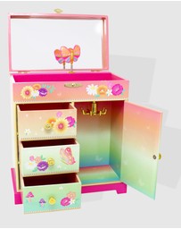 Pink Poppy - Rainbow Butterfly Large Music Box