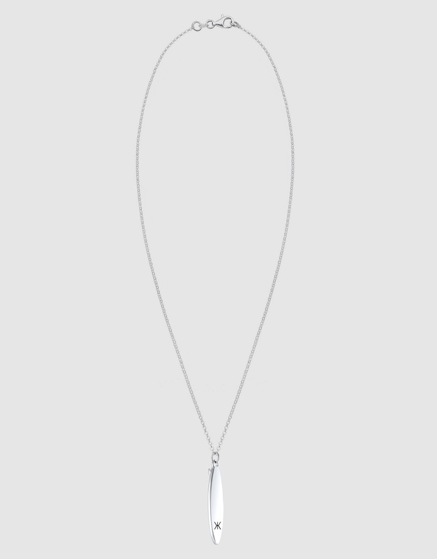 Kuzzoi - ICONIC EXCLUSIVE - Long Necklace with Surfboard Pendant in 925 Sterling Silver