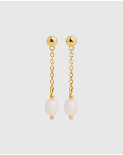 Najo - Tidal Whisper Yellow Gold Single Pearl Earring