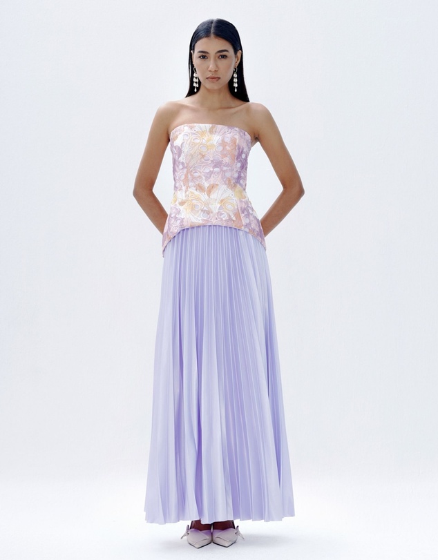JUSTIN TONG - Cascade Pleated Gown