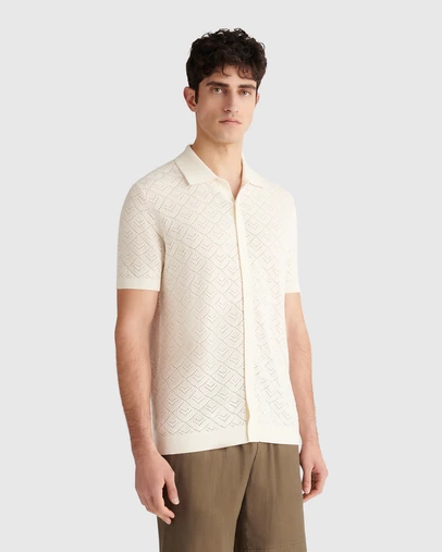 Peckham Rye  - Peckham Rye Open Stitch Knitted SS Shirt
