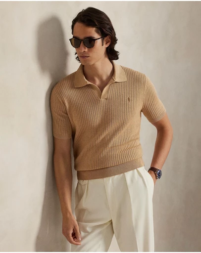 Polo Ralph Lauren - Rib-Knit Cotton Johnny-Collar Sweater