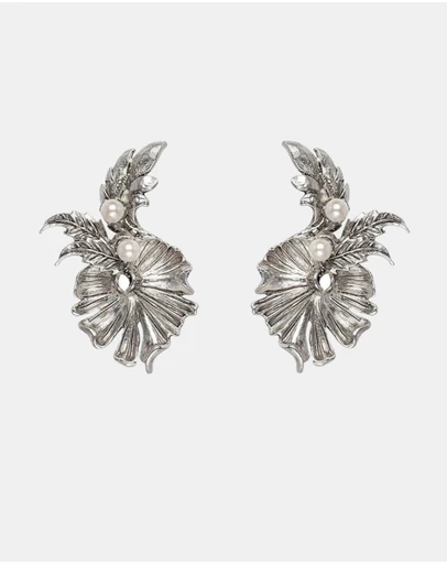 Kitte - Lotus Garden Earrings - Silver