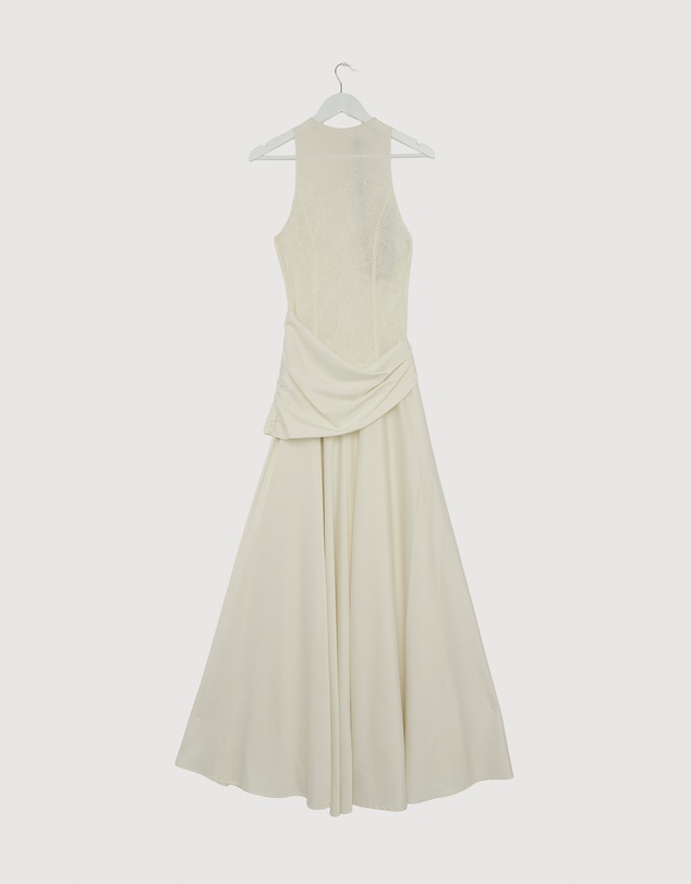 Revibe - Repaired CHANCERY Layla High Neck Lace Panelled Maxi Dress - AU 8