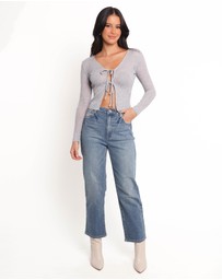 Petal & Pup - Tamsie Cardigan Top - Light Grey