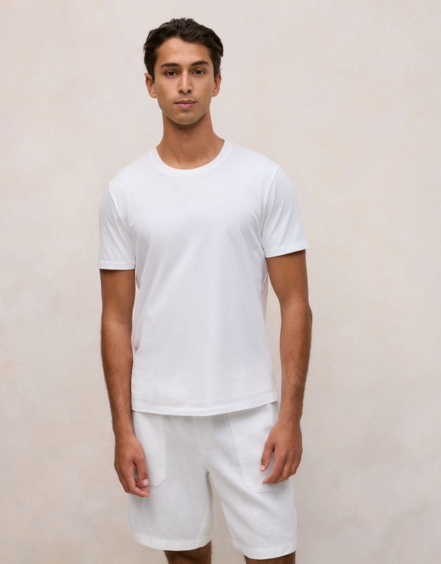 Trenery - Cotton Jersey Crew T-shirt in White