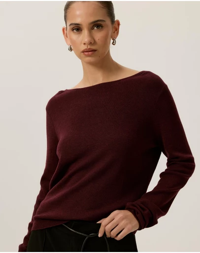 Tussah - Violet Fine Knit Boat Neck Top