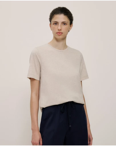 Trenery - Australian Cotton Marle T-shirt in Clay