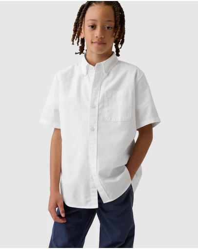 GAP - Short Sleeve Standard Oxford Shirt - Kids