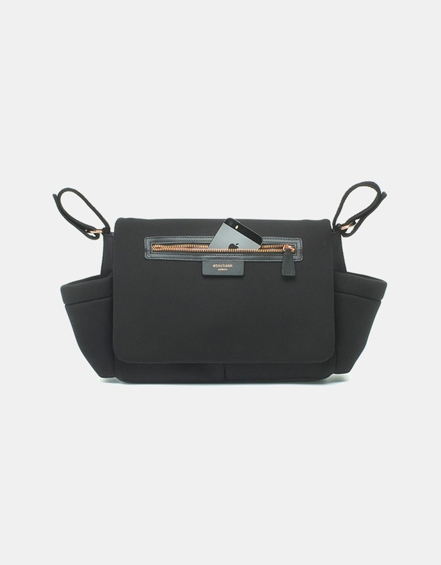 Storksak - Stroller Organiser Luxe Black & Rose Gold