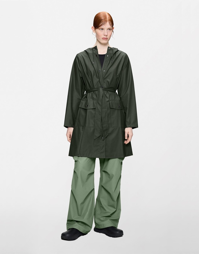 RAINS - Curve Women's Long Jacket Green
