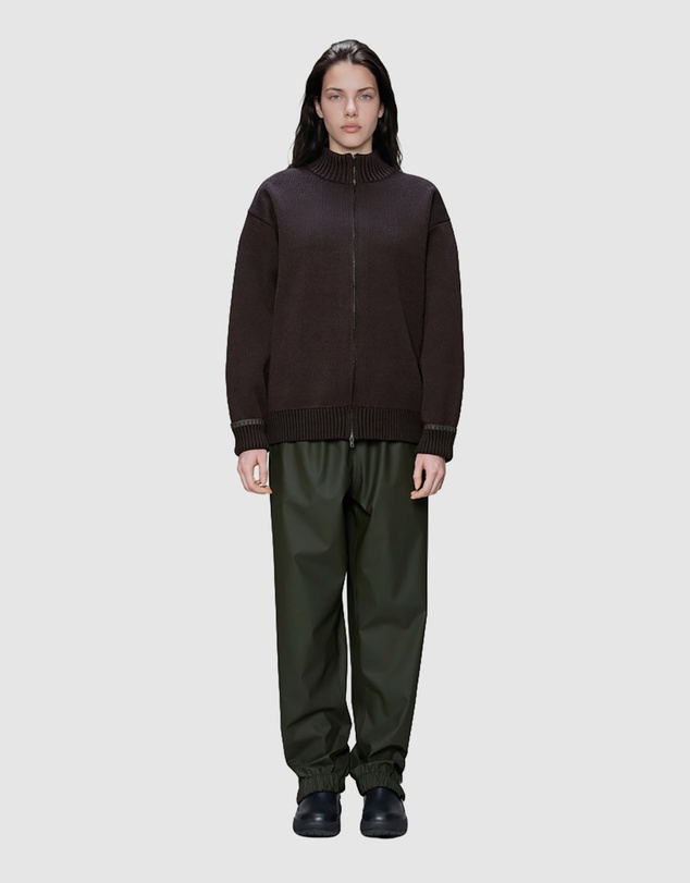 RAINS - Women's Sowa Knit Zip Cardigan Bark/Black