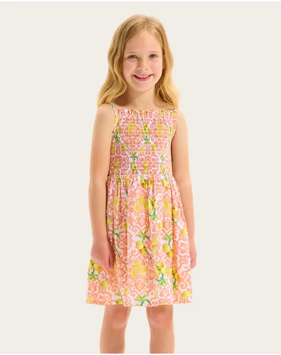 Seafolly - Lemon Tile Shirred Dress - Kids