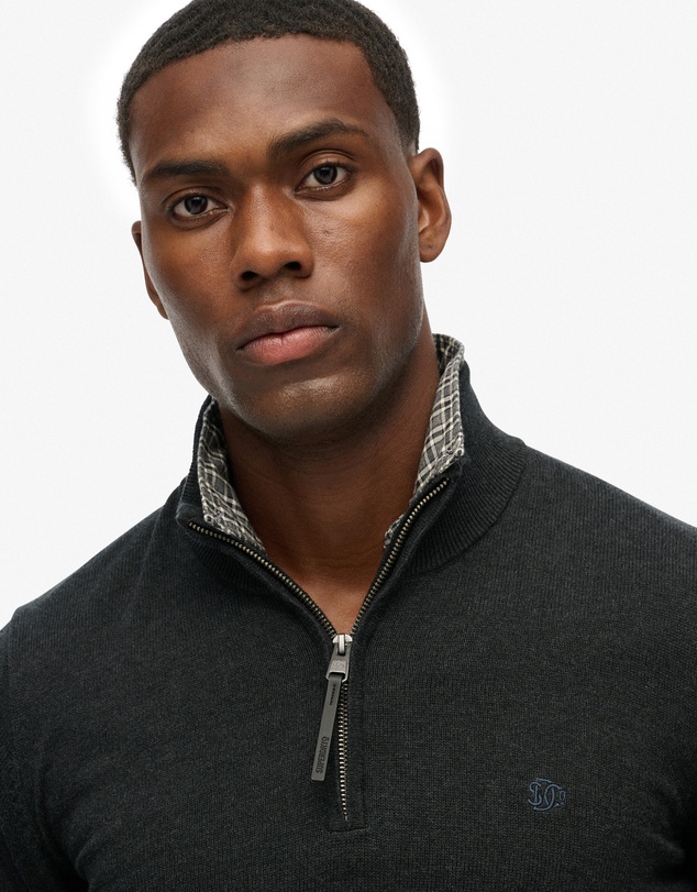 Superdry - Slim Fit Essentials Cotton Half Zip