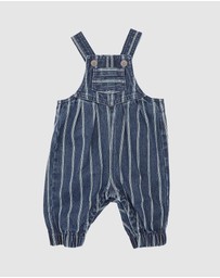 Fox & Finch - Wild Side Stripe Denim Overalls - Babies