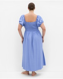 City Chic - Plus size Abbigail Split Maxi Dress - cornflower blue