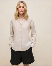 Trenery - Delave Linen Classic Shirt in Flax