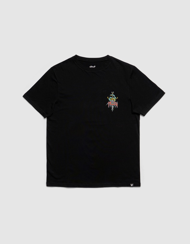 Fallen Footwear - Fallen Footwear Men Venom Cotton Tee Regular Fit Jumper Black/Green