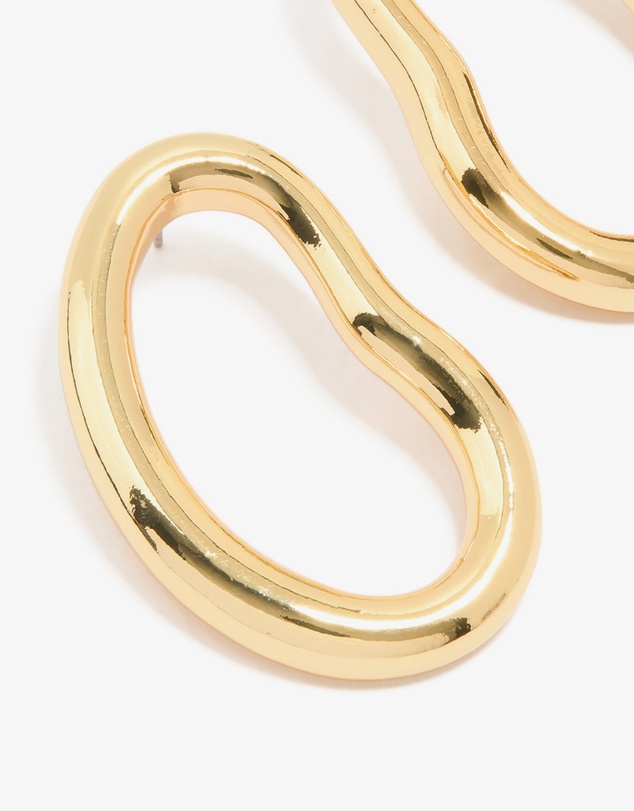 Lovisa - Gold Plated Organic Open Oval Stud Earrings