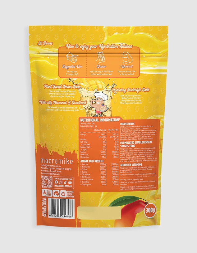 Macro Mike - Tropical Mango Plant Based Aminos - 300g