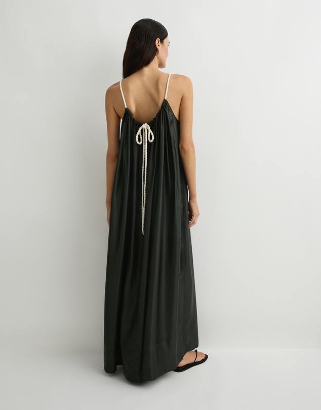 BONDI BORN - Como Tie-Neck Maxi Dress - Forest