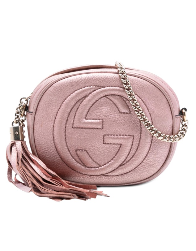 Pre-Loved by Azura Reborn - Pre-Loved Mini Metallic Pebbled Calfskin Soho Chain Crossbody